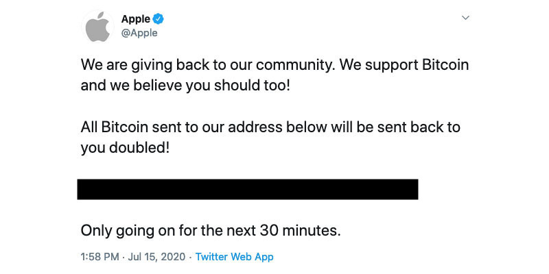 The now-deleted tweet from Apple's Twitter account