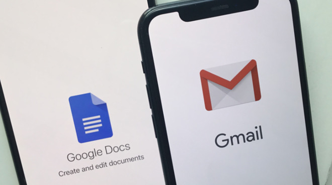 Google Docs and Gmail on iPhones