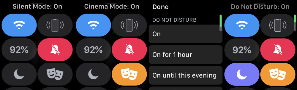 Most controls are one-tap on/off toggles. Some, like Do Not Disturb offer you more options.