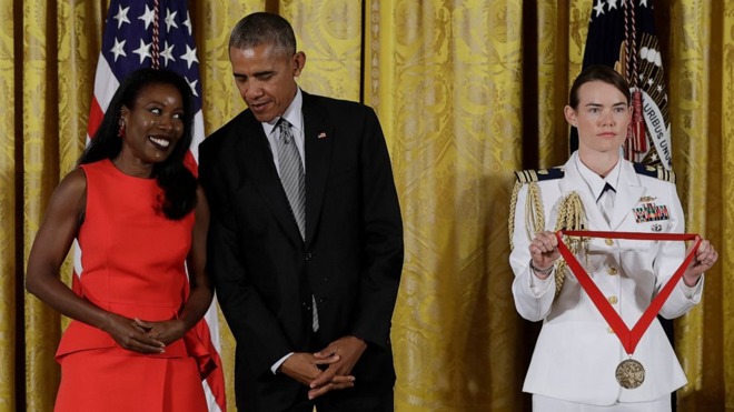 In September 2016, then-President Barack Obama awarded Isabel Wilkerson, the 2015 National Humanities Medal during a ceremony in the East Room of the White House