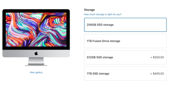 photo of Updated 21.5-inch iMac loses hard drives, gains 256GB SSD base configuration image