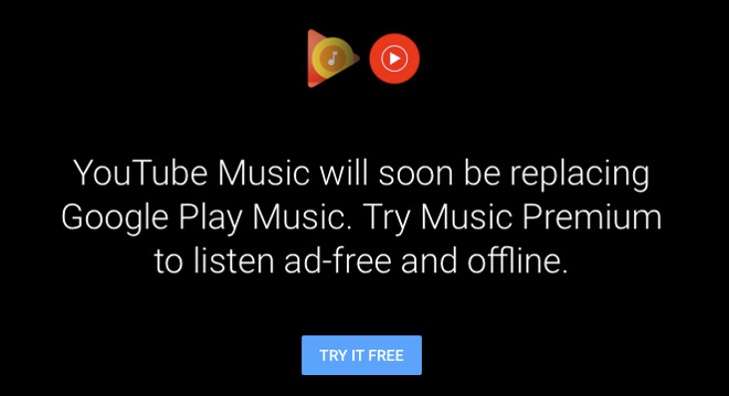 New users attempting to subscribe to Google Play Music are being redirected to YouTube Music