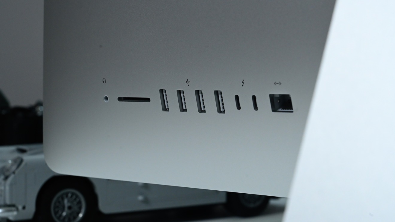 Ports on the rear of the 2020 27-inch iMac