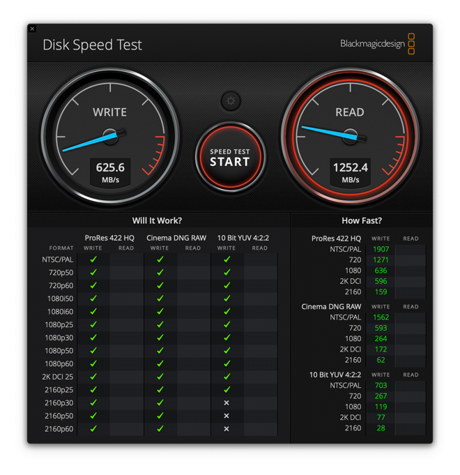 Blackmagic Disk Speed Test