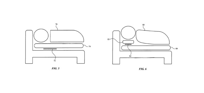 Examples of where bed sensors could be placed. Credit: Apple
