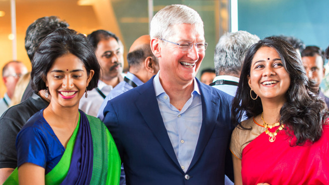 Apple CEO Tim Cook in India.