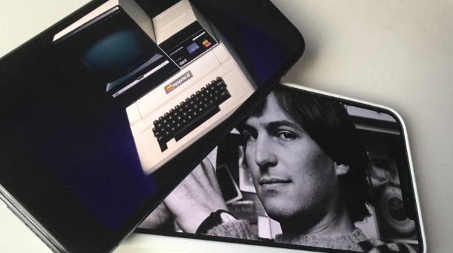 Steve Jobs and an Apple II on 2018/19 iPhones