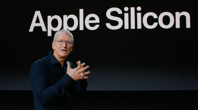 Tim Cook announcing the