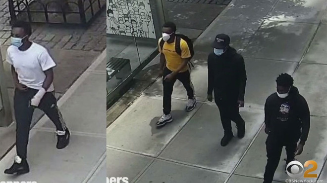 Some of the suspects believed to be behind the theft spree (via NYPD Crime Stoppers / CBS)