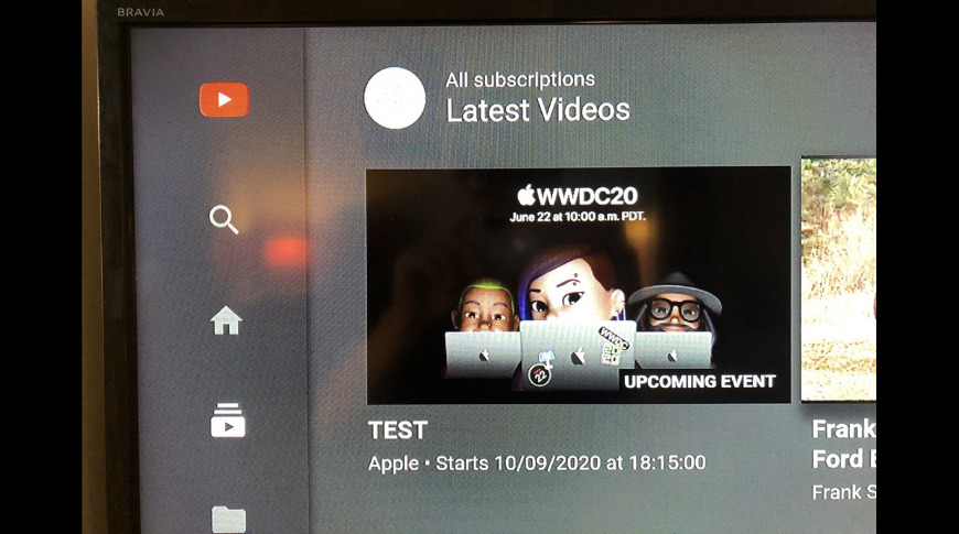 A screenshot allegedly showing Apple's 'Test' stream for September