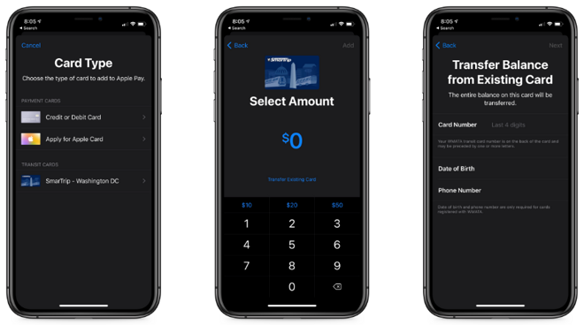 New option in adding a card in Apple Wallet for a quick and easy setup