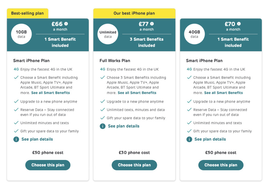 ee monthly data plans