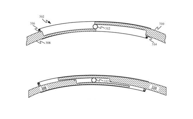 Detail from the patent application showing methods of making a collapsible or adjustable headband