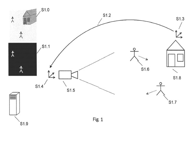 Detail from the patent showing a method of using thermal imaging to assist AR