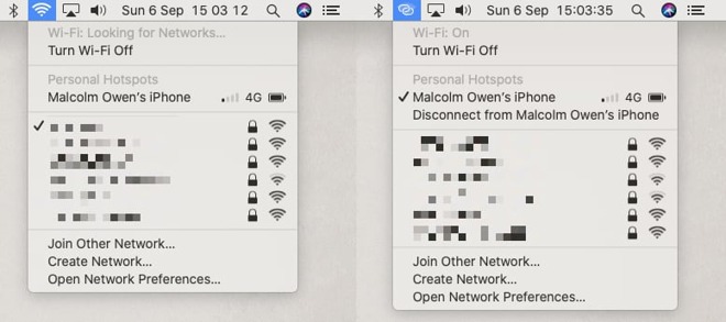 Connection and disconnection of a Personal Hotspot on macOS is relatively simple.