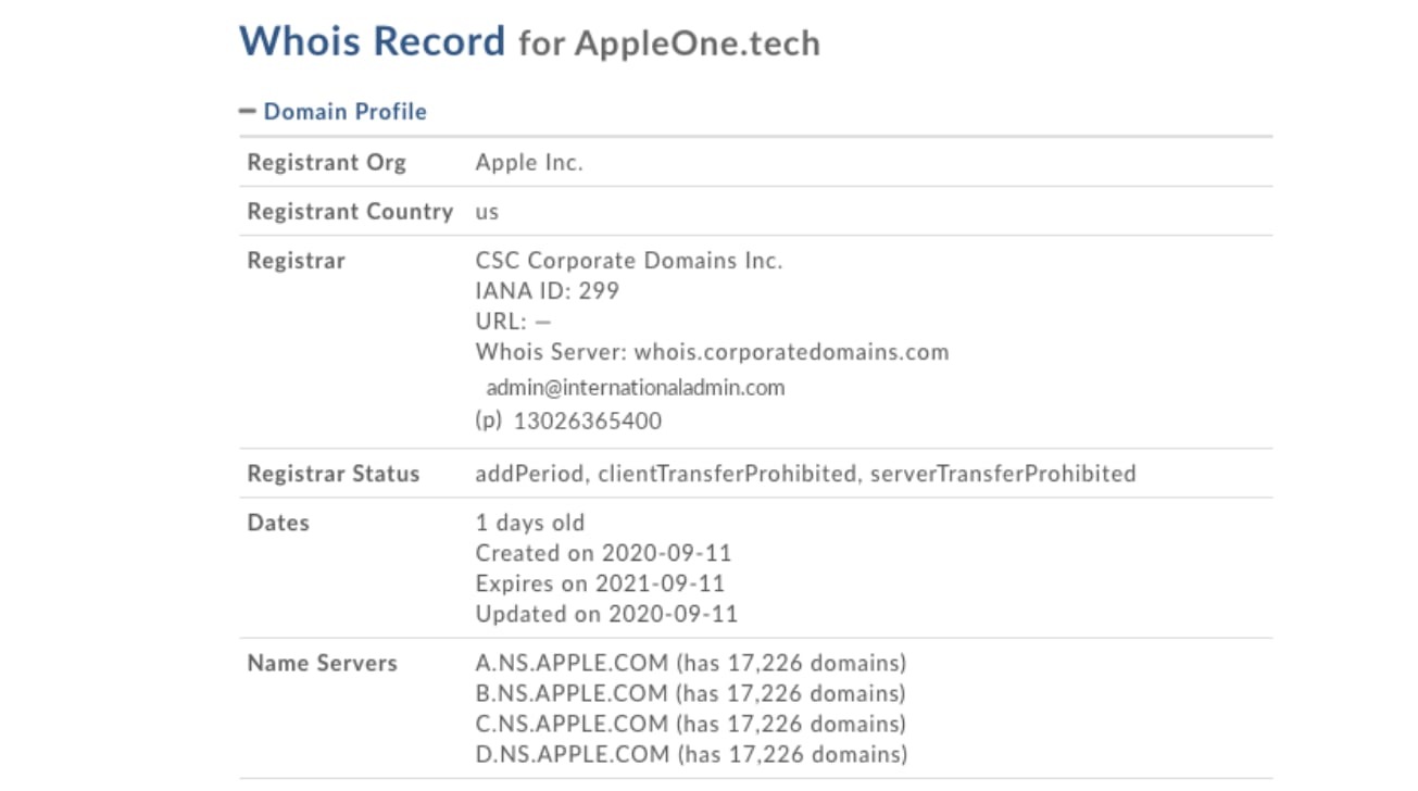 apple store domain reservation