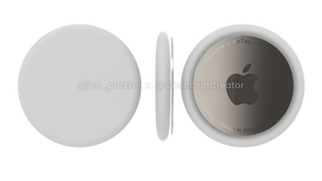 A render of Apple's AirTags [via Jon Prosser]