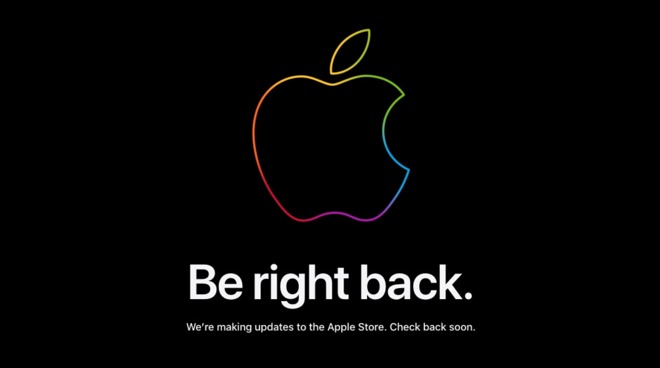 The Apple Store's 'Be Right Back' message.