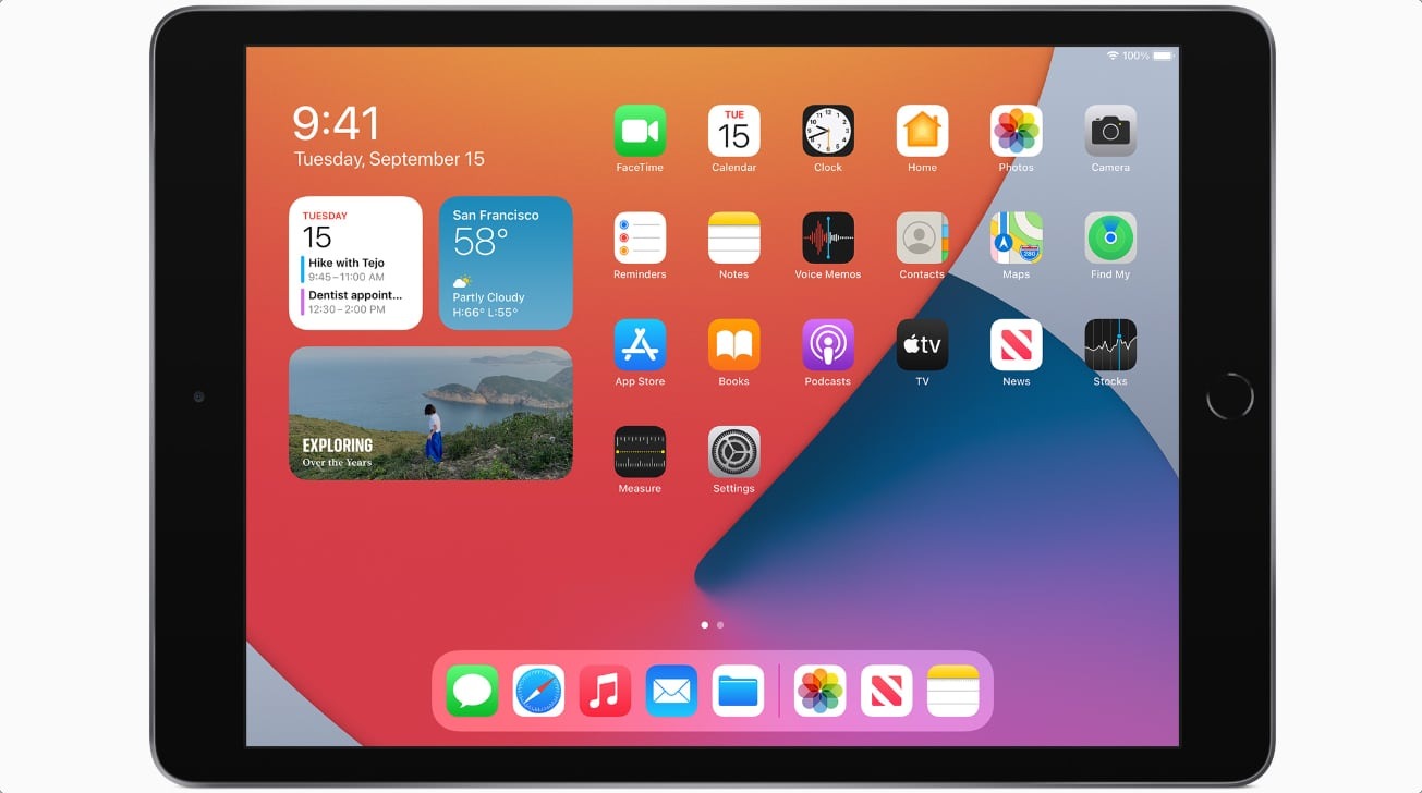 比較: 2020 iPad と 2019 iPad および 2018 iPad