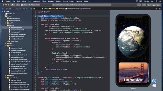 If you're a developer, something like this is now burnt into your retina -- it's the main screen of app development software Xcode