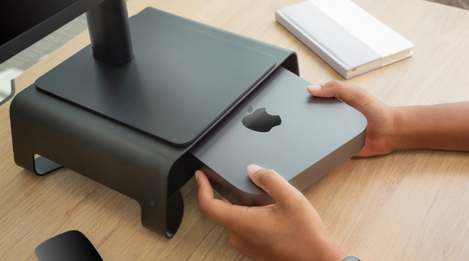 The Curve Riser can store anything, even a Mac mini