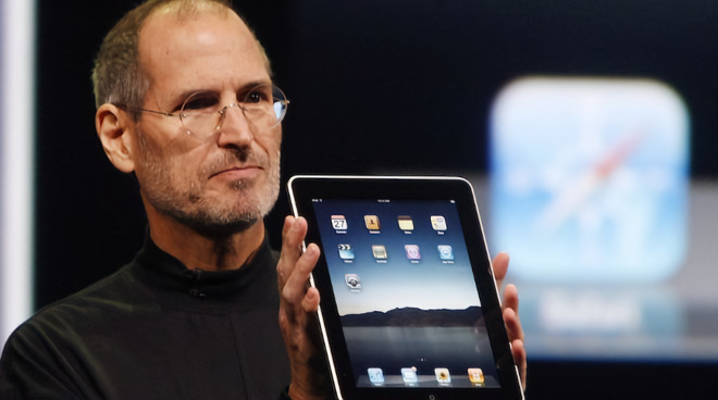 Steve Jobs presenting the original iPad