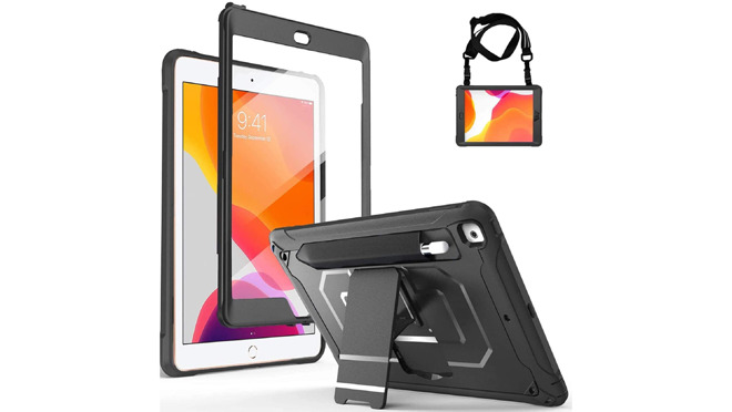 The ProCase iPad 10.2 Case is a rugged case with a built-in screen protector