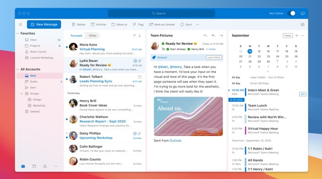 outlook for mac email type looks enormous