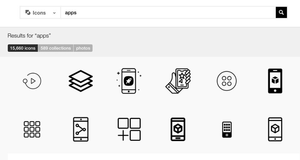 App-style icons available at The Noun Project