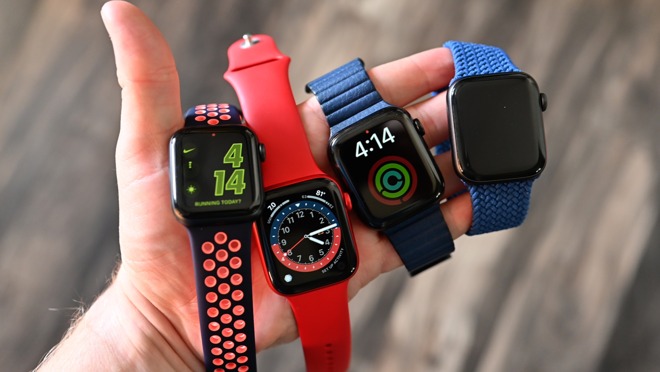 Several Apple Watch Series 6 models