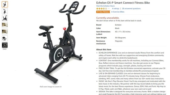 Echelon amazon on sale prime bike