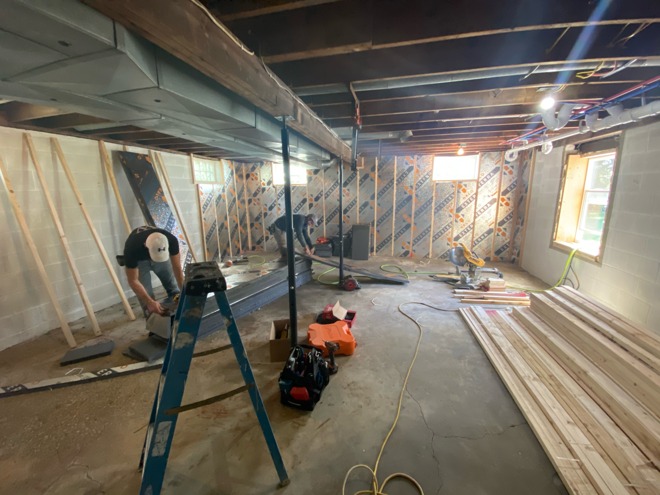 Construction on the new studio