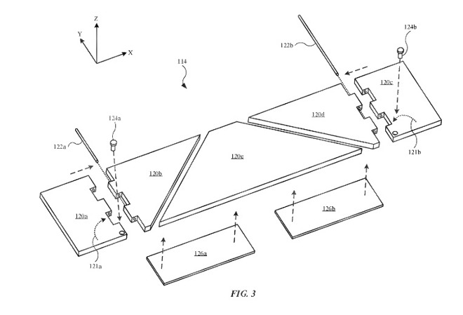 The flat hinge mechanism. Credit: Apple/USPTO