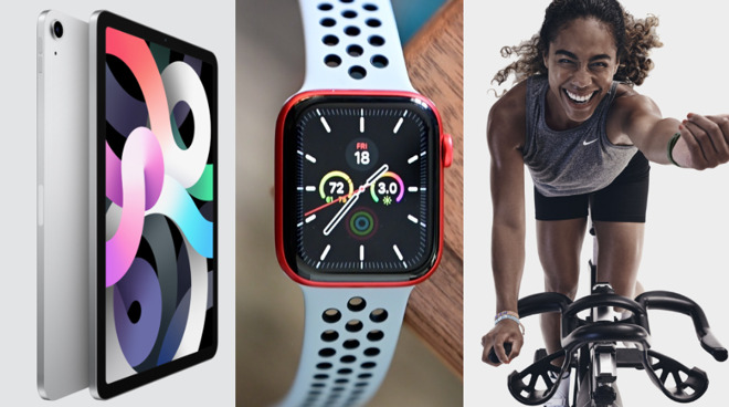 New Apple launches, L-R: iPad Air, Apple Watch Series 6, Apple Fitness+