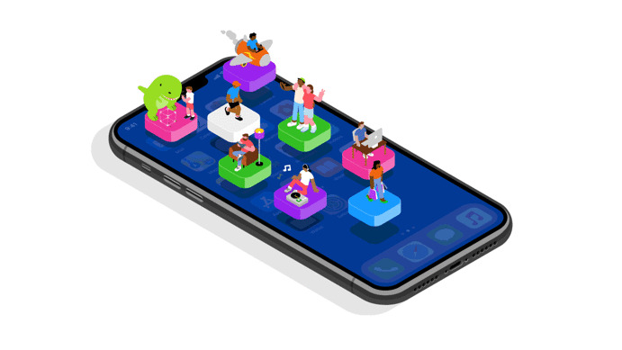 A graphic Apple created to celebrate the tenth anniversary of the App Store in 2018