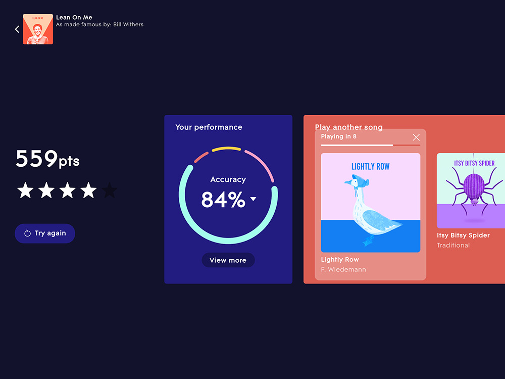 Lumi offers feedback in an easy to understand scoring system