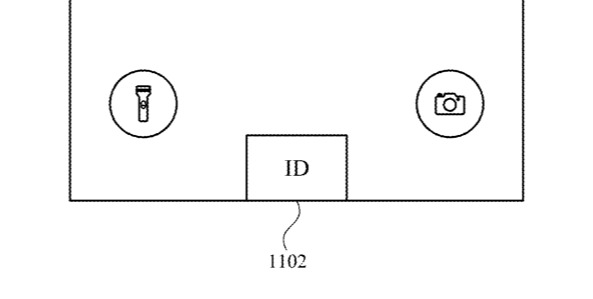 Detail from the patent showing one suggested position for an iPhone ID button