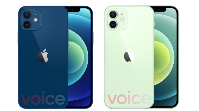 The iPhone 12 in blue and green