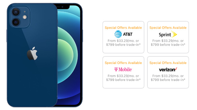 iPhone 12 pricing identical across carriers