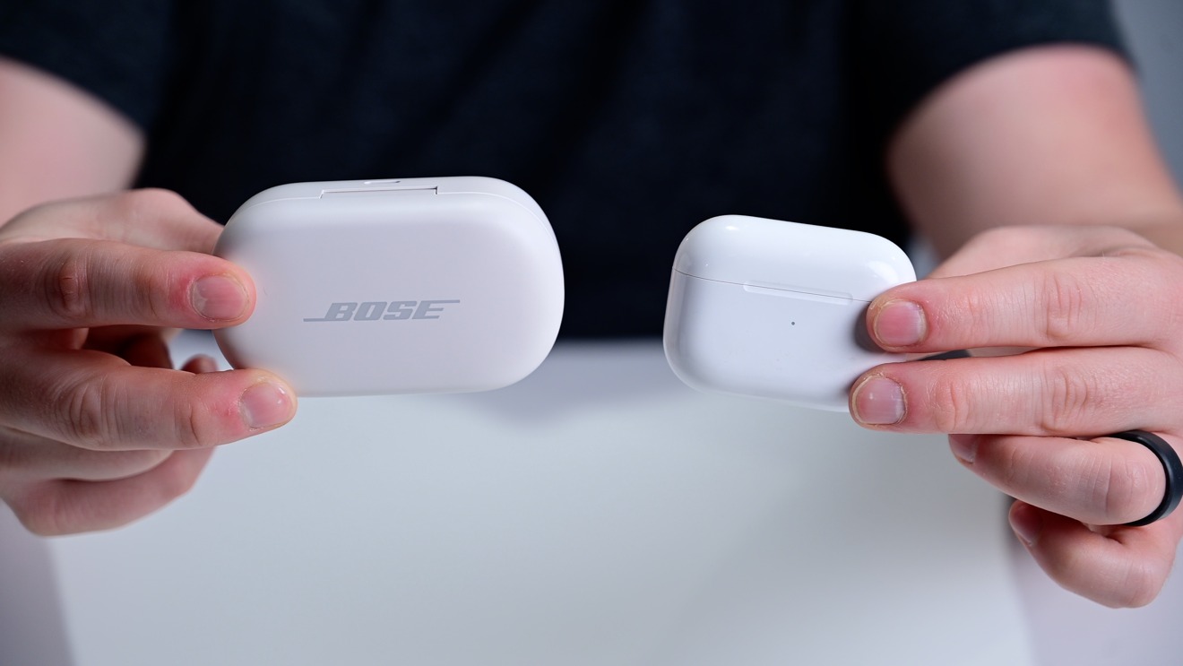 Bose QuietComfort Earbuds case versus AirPods Pro
