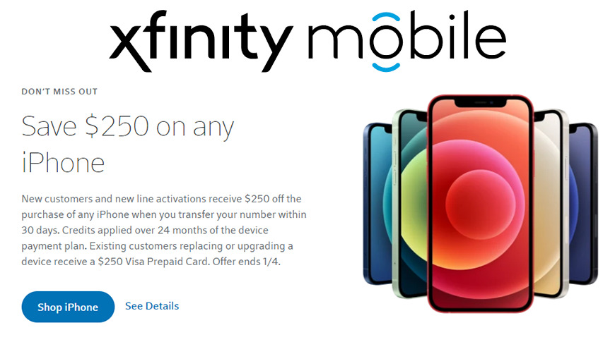 Deals Save 250 On Any Iphone At Xfinity Mobile Including New Iphone 12 And Iphone 12 Pro Appleinsider