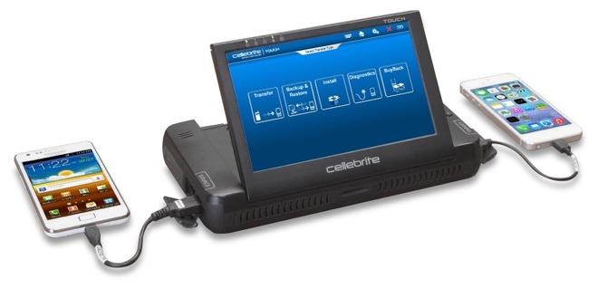 A forensics tool from Cellebrite used to access iPhones and other smartphones