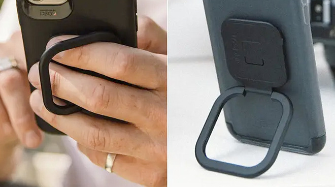 The anchor system can also be used to attach the included phone grip