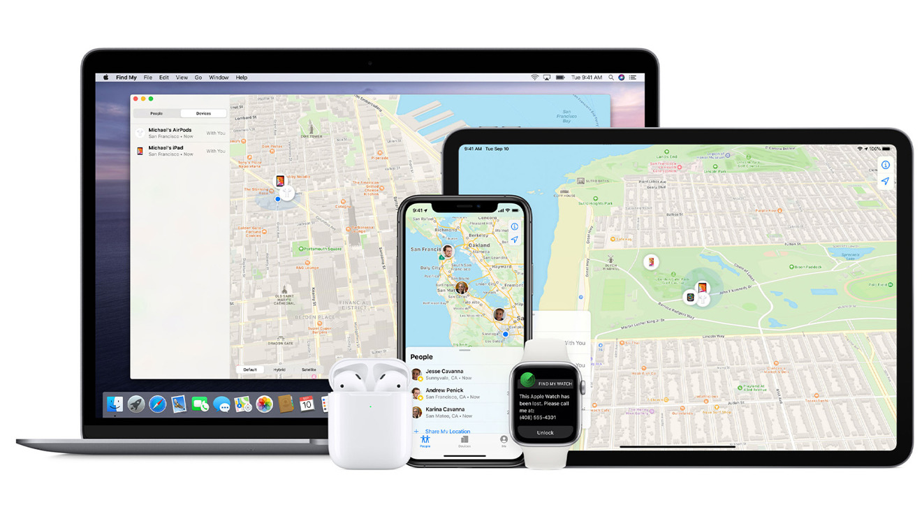 The Find My service supports the full range of Apple products