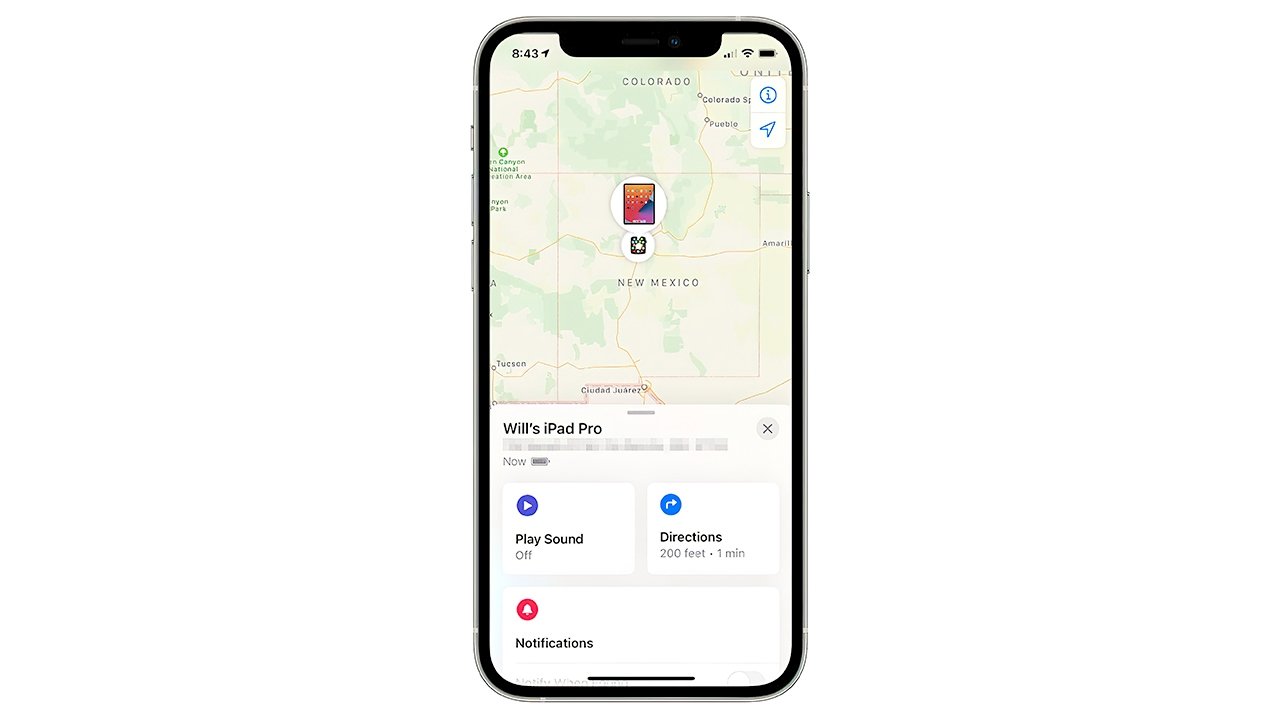 Device-locating options, including directions