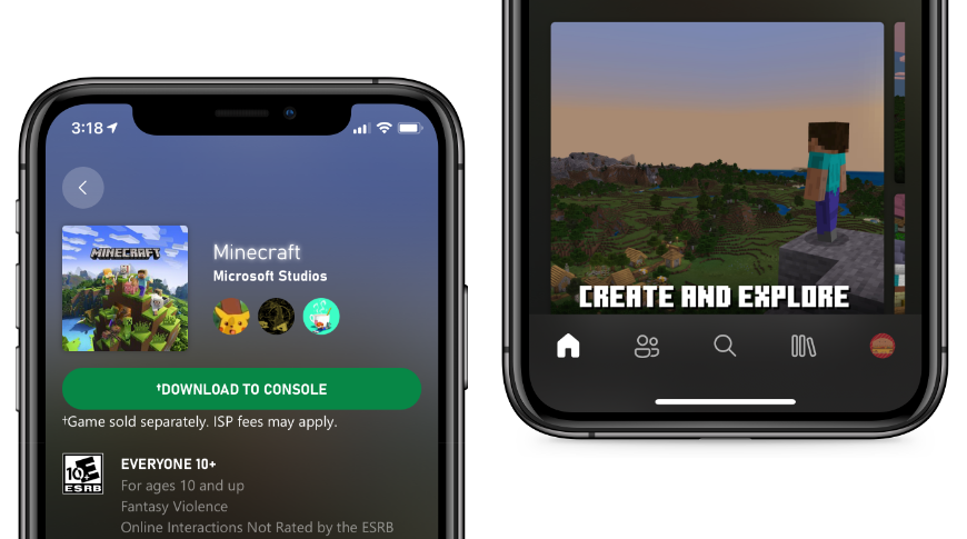 The Xbox app design aligns with iOS design language