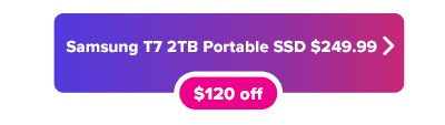 Samsung T7 2TB Portable SSD flash deal