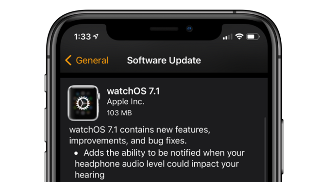 WatchOS 7.1 RC has been issued to developers