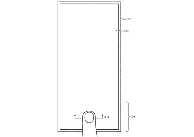 The patent seems to be squarely covering a possible Touch ID comeback in the iPhone.