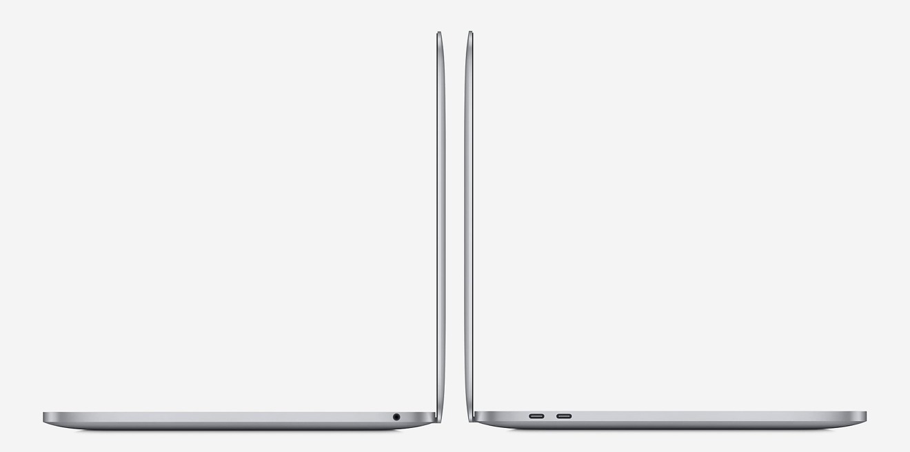 The M1 13-inch MacBook Pro has only two Thunderbolt ports and the headphone jack. 